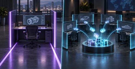 Autodesk abonelik ve esnek token lisanslama modellerini karşılaştıran kurumsal çalışma ortamı