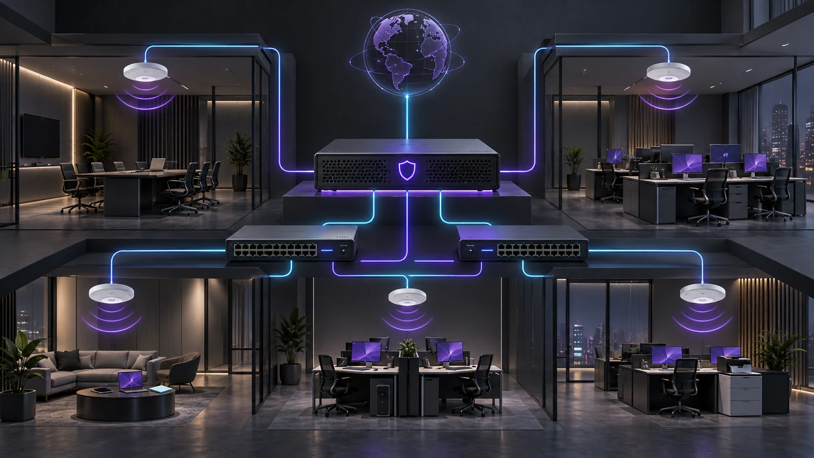 FortiGate FortiSwitch ve FortiAP ile bütünleşik güvenli ofis ağı
